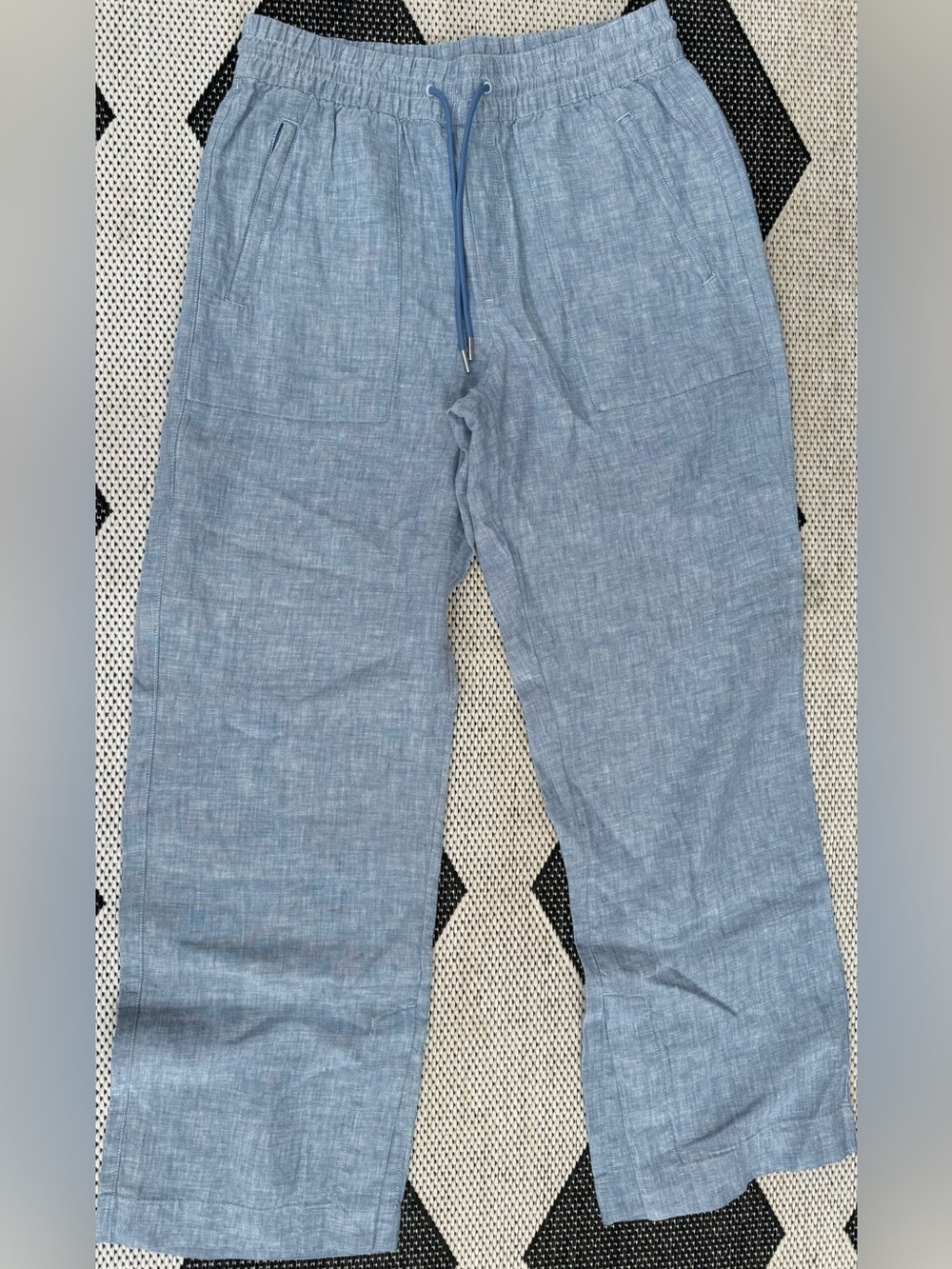 Athleta Light Blue Drawstring Chambray Joggers
